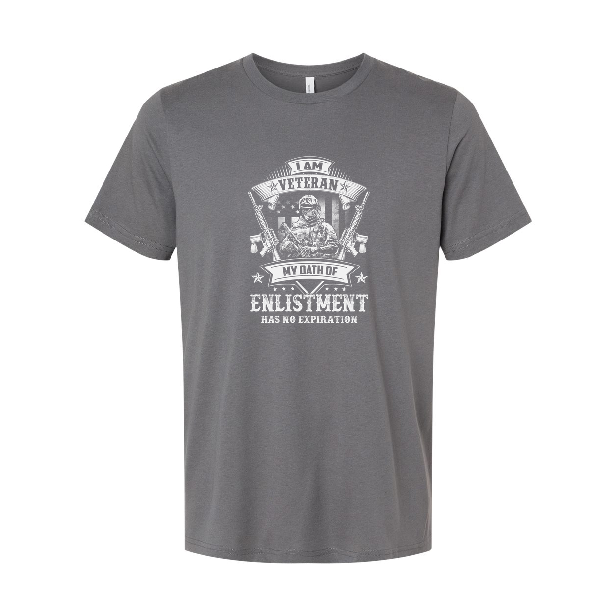 I Am Veteran Unisex Military Graphic Tee Featuring Oath Of Enlistment Has No Expiration Message