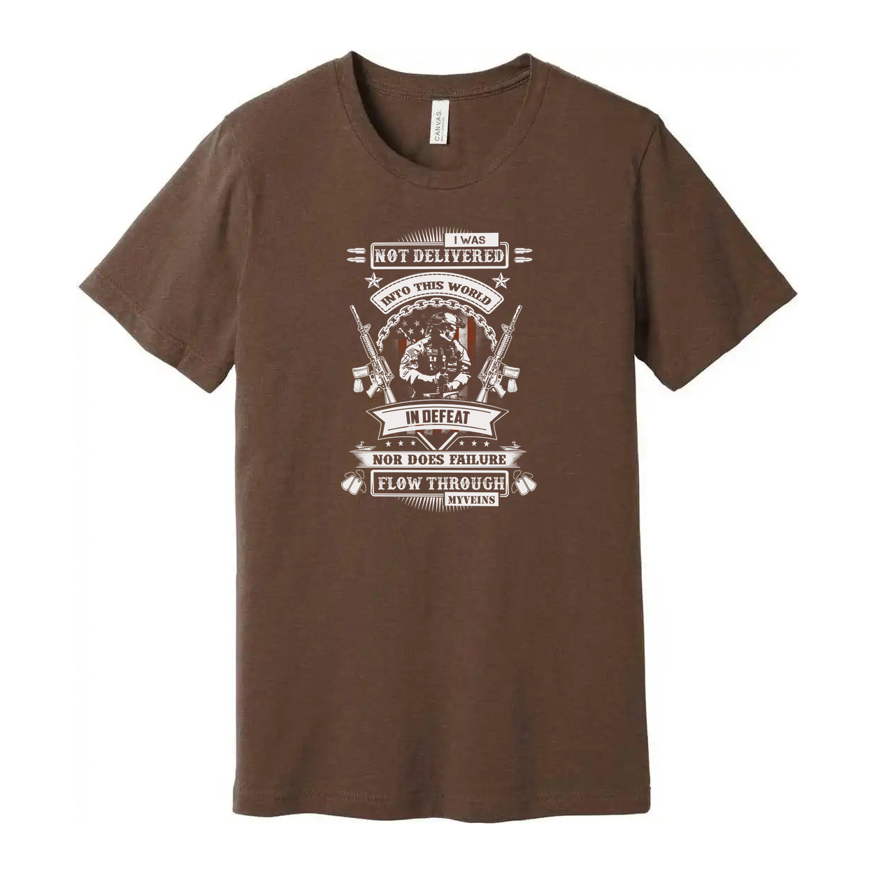 Veteran Unisex Graphic Tee I Was Not Delivered Into This World In Defeat Nor Does Failure Flow Through My Veins