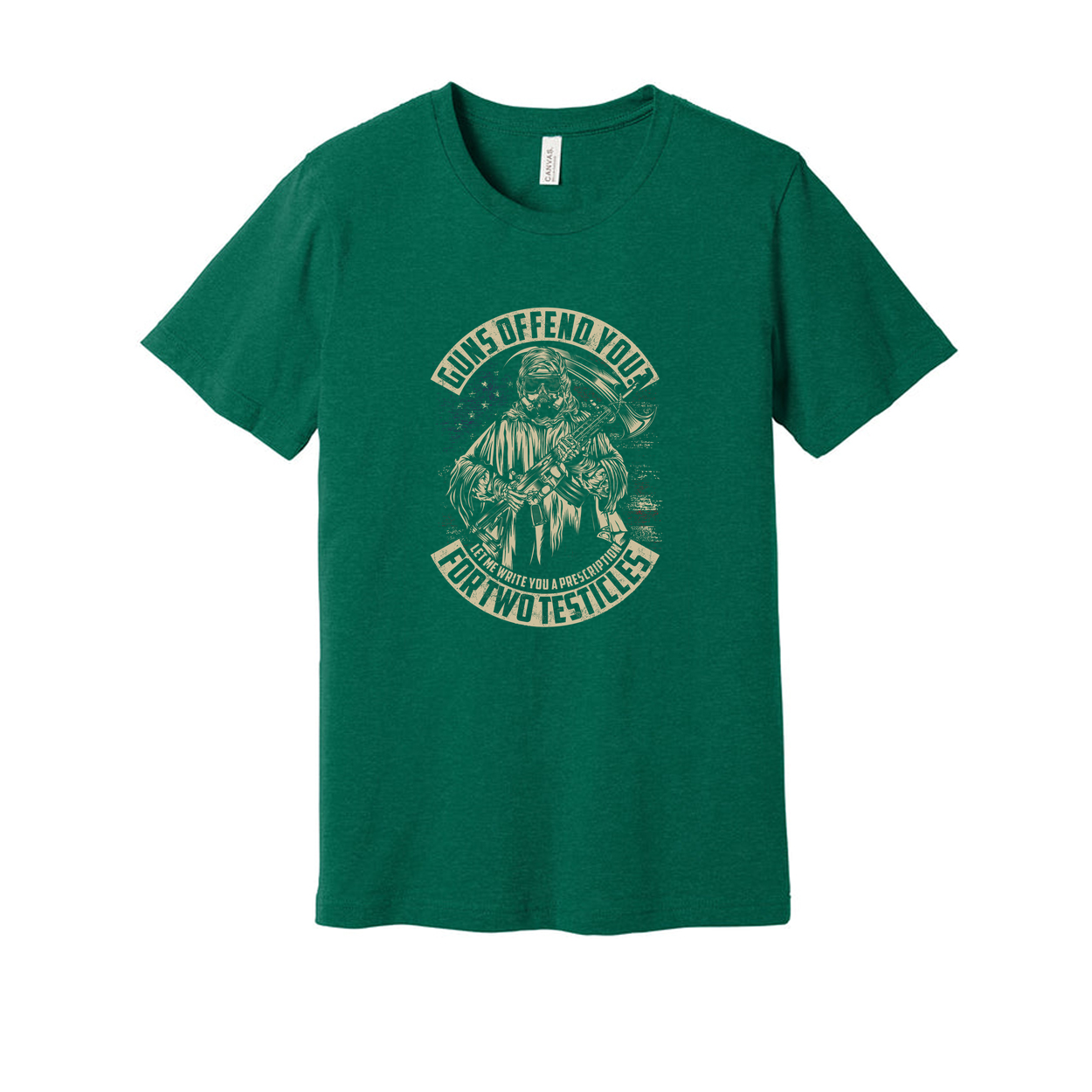 Unisex Veteran Graphic T Shirt With Rifleman Illustration And Circular Banner Text Design