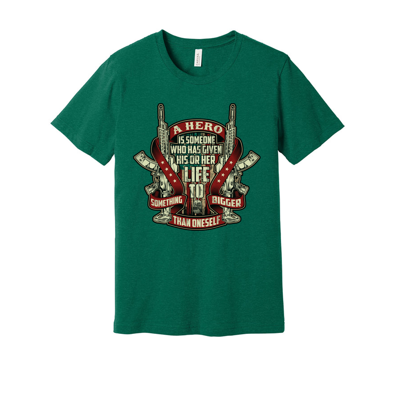 Veteran Unisex T Shirt Featuring Hero Quote Graphic With Military Emblem Design Artwork