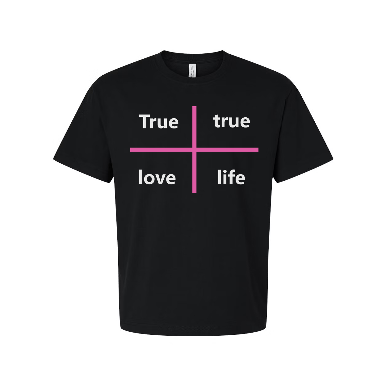 Christian Unisex T Shirt With Pink Cross Graphic And The Words True Love Life For Faith Fans