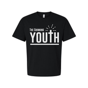 Christian Unisex Youth Tee With Large Typography, Cross Emblem, Sunrise Rays Graphic