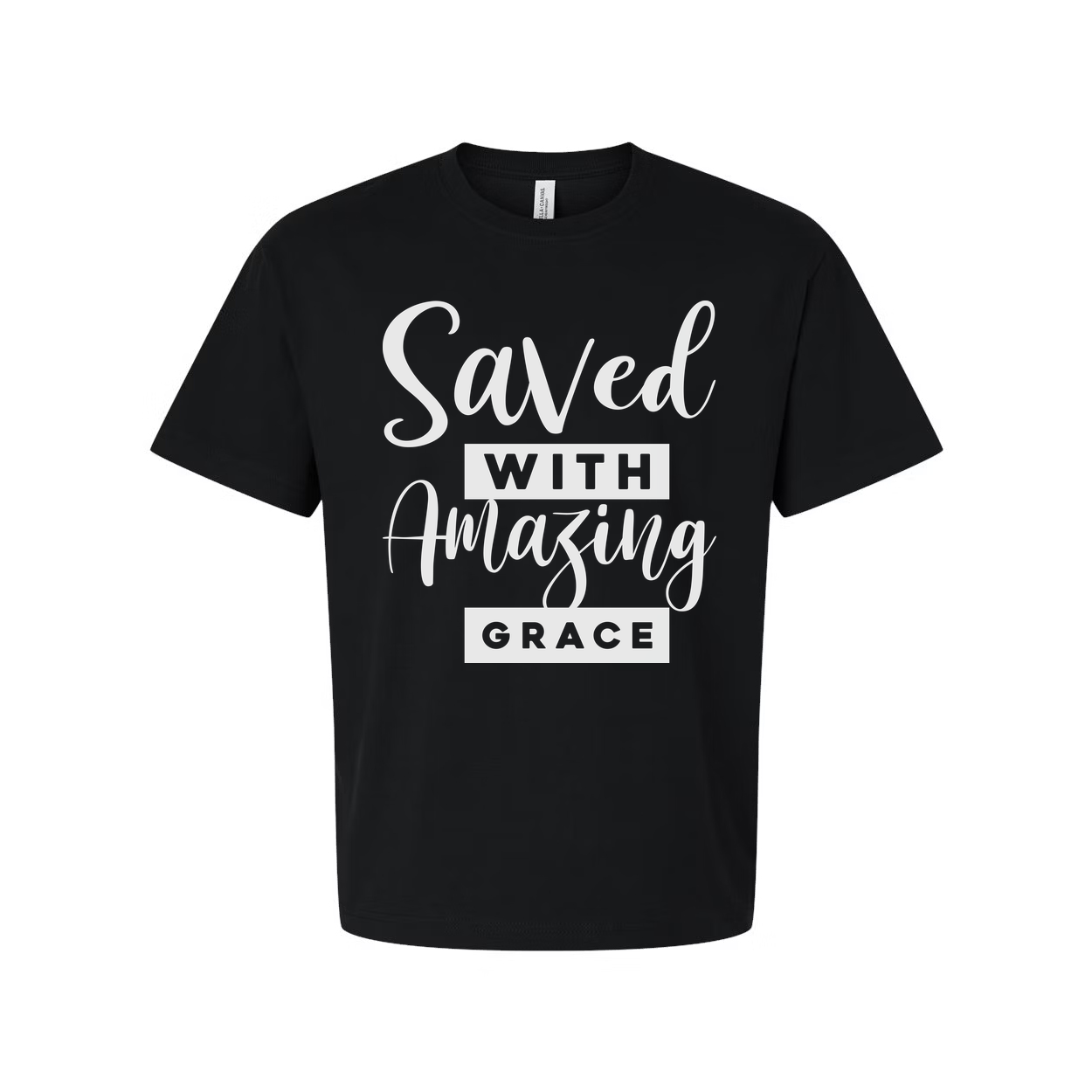 Saved With Amazing Grace Christian Unisex T Shirt Graphic Tee With Inspirational Scripture