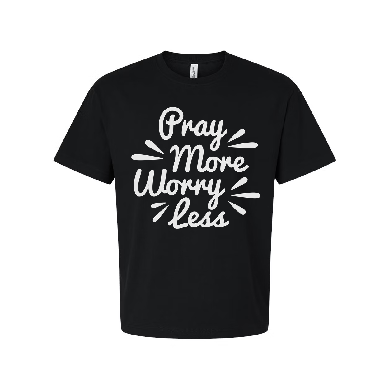 Unisex Christian Graphic Tee With Pray More Worry Less Message For Everyday Faith Wear