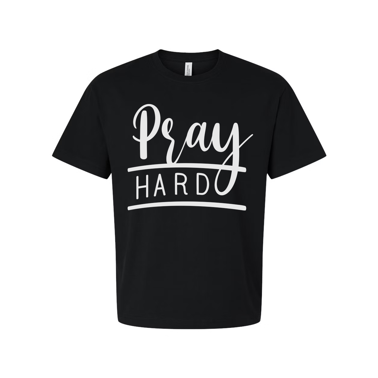 Pray Hard Graphic Tee For Christians Unisex Short Sleeve Shirt For Everyday Faith Wear