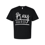 Pray Hard Graphic Tee For Christians Unisex Short Sleeve Shirt For Everyday Faith Wear