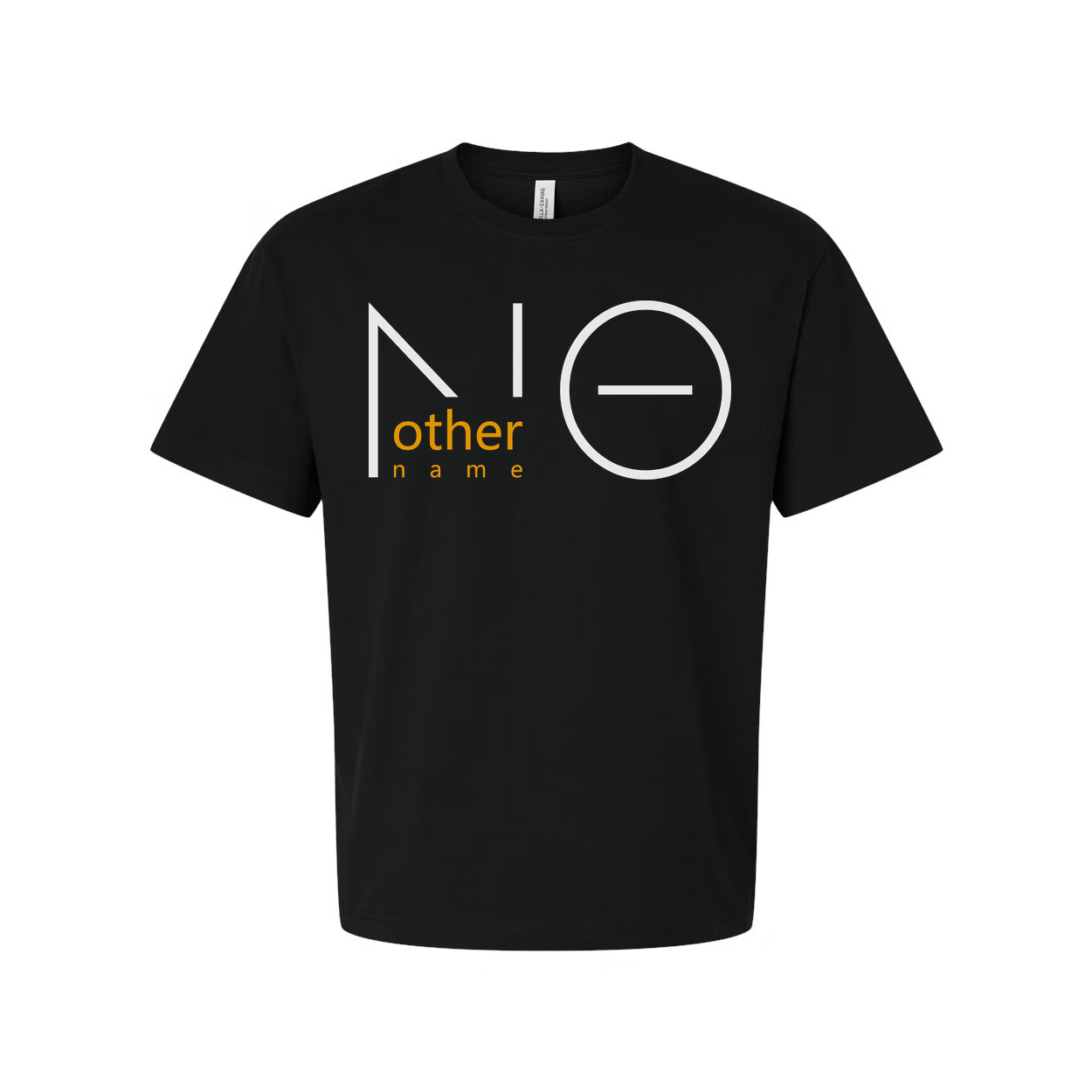 No Other Name Christian Unisex T Shirt With Minimalist Graphic Logo And Orange Text Accent