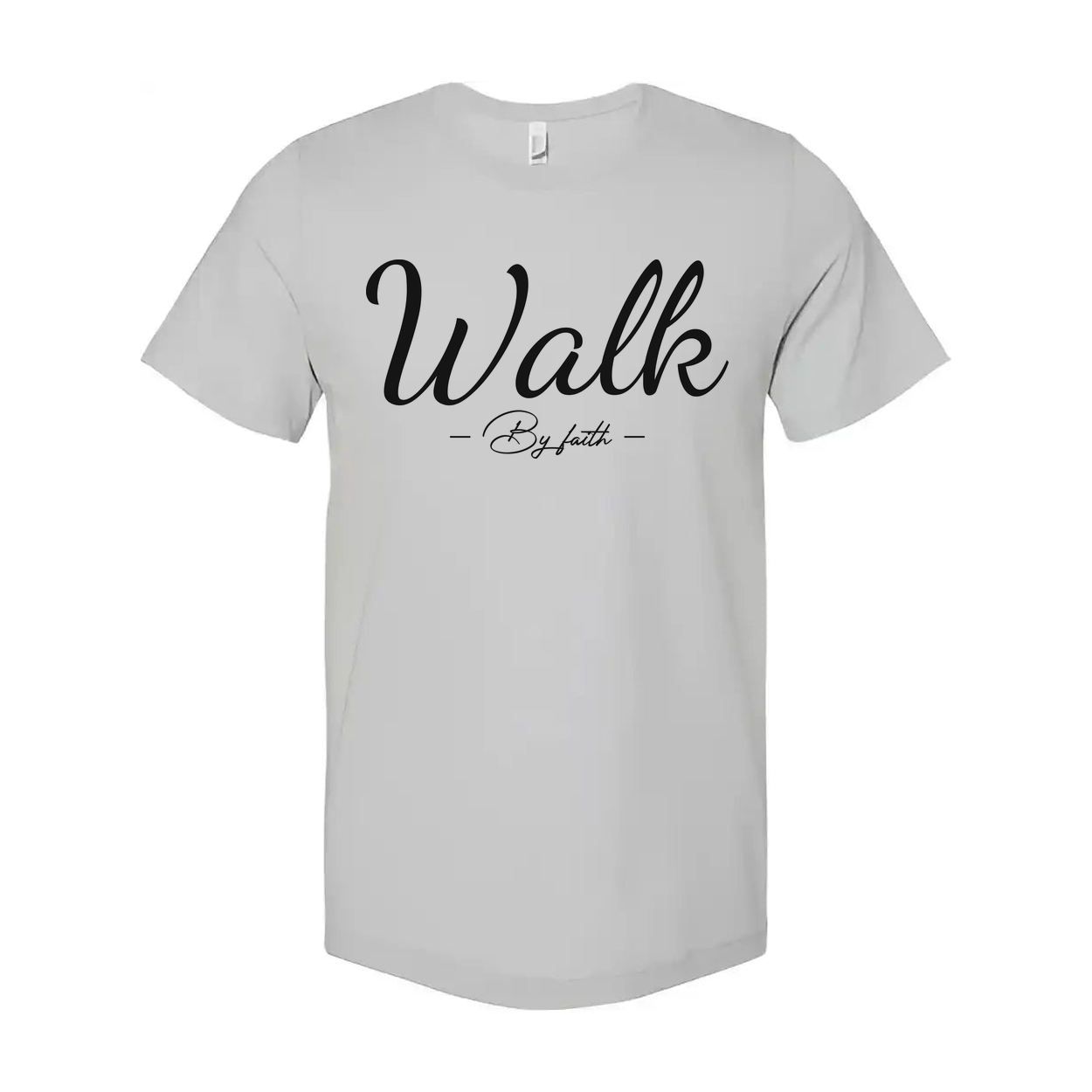 Walk By Faith Unisex Christian Tee Featuring Elegant Script Typography And Inspirational Message