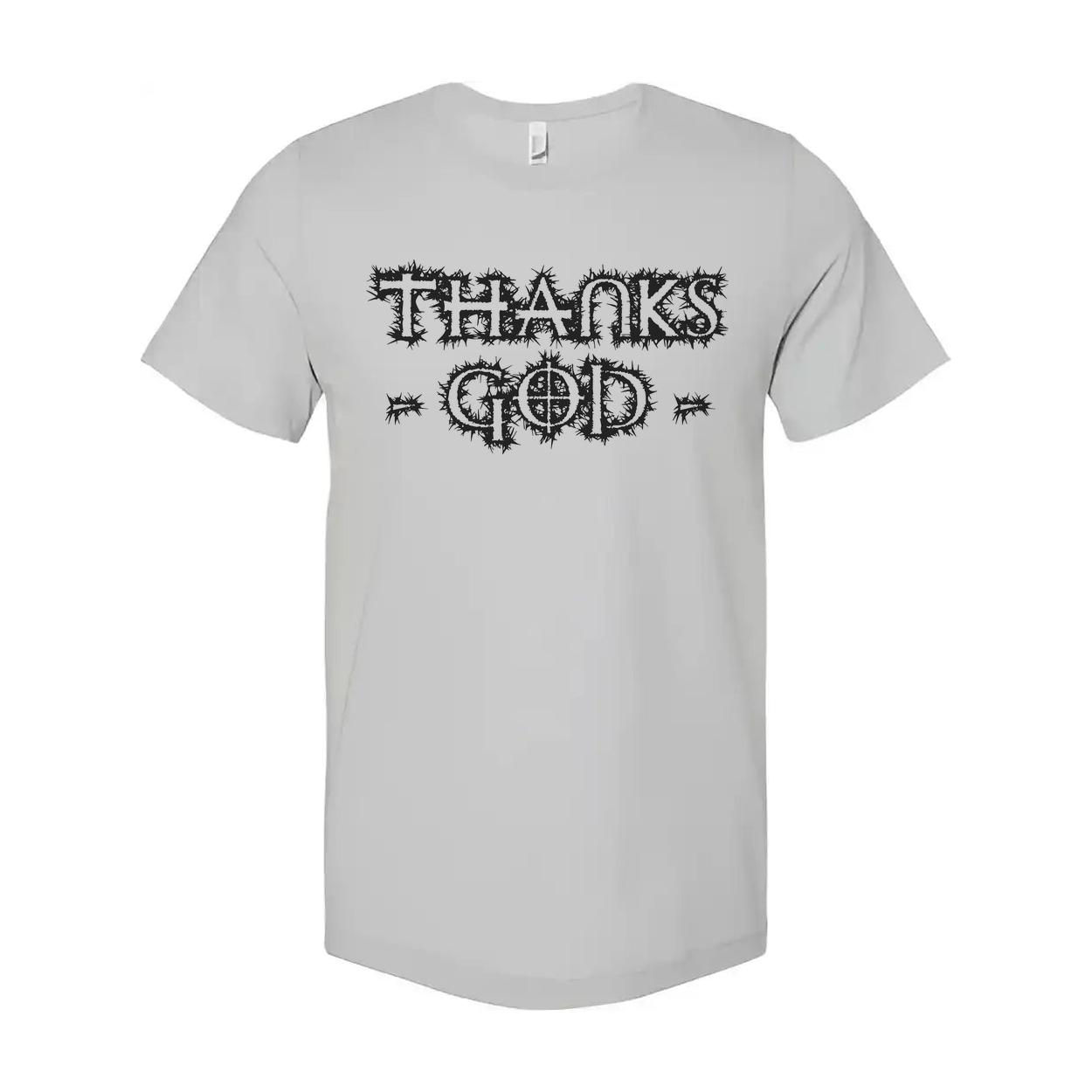 Christian Unisex Graphic Tee With Thank God Design And Thorny Lettering