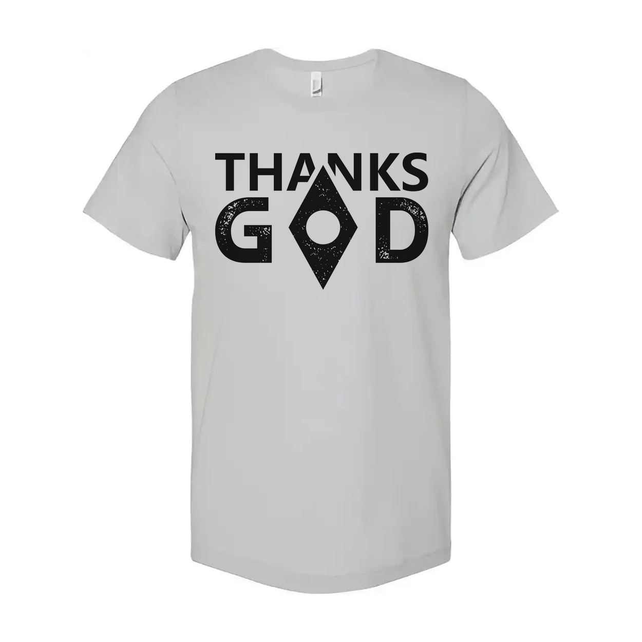 Thanks God Unisex Christian Graphic Tee With Diamond Emblem Short Sleeve Crewneck