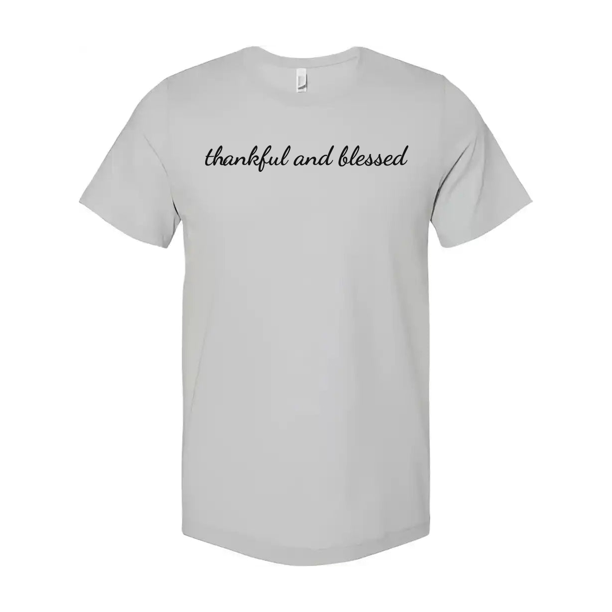 Thankful And Blessed Christian Unisex Graphic Tee With Short Sleeves And Inspirational Message