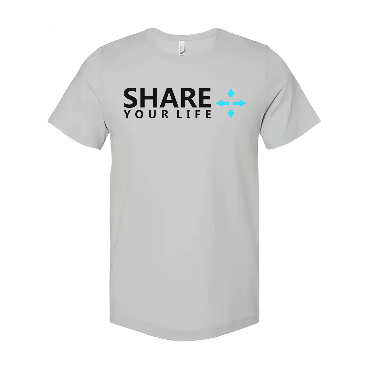 Share Your Life Christian Unisex Graphic Tee With Cross Arrow Design Short Sleeve