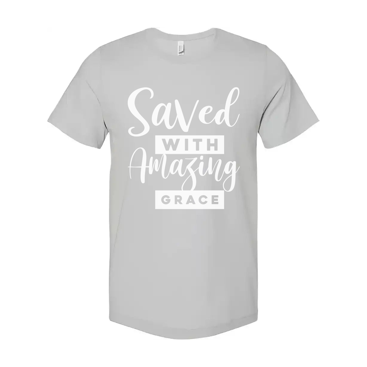 Saved With Amazing Grace Christian Unisex T Shirt Graphic Tee With Inspirational Scripture