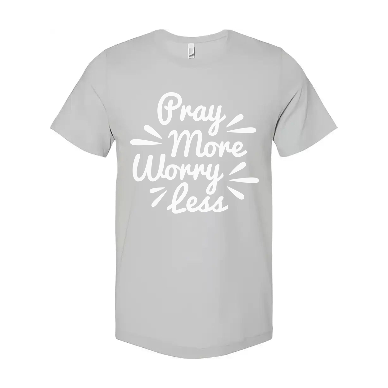 Unisex Christian Graphic Tee With Pray More Worry Less Message For Everyday Faith Wear