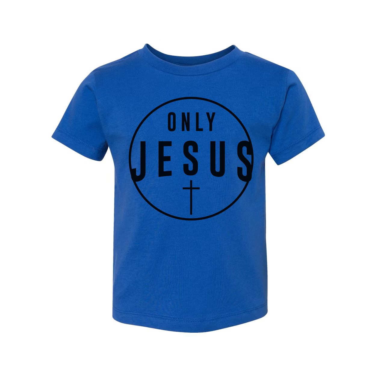 Unisex Christian T Shirt Featuring Only Jesus Circle Cross Logo For Faith and Inspiration