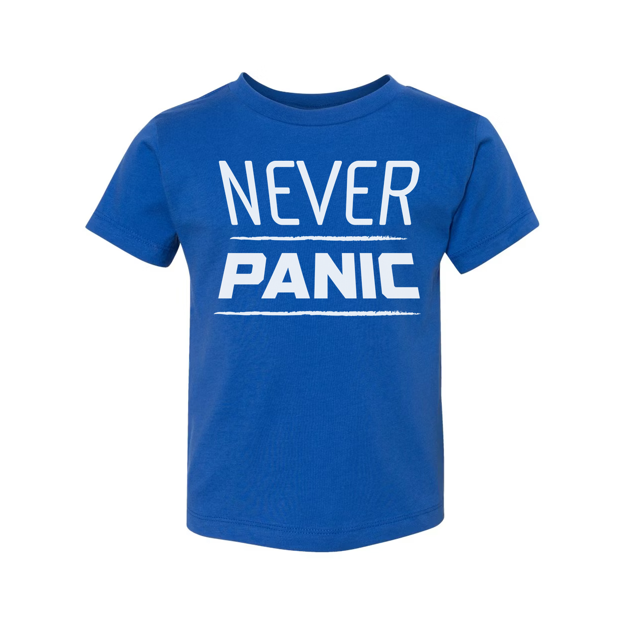 Never Panic Graphic Tee For Unisex Christian Casual Short Sleeve Apparel Inspirational Message
