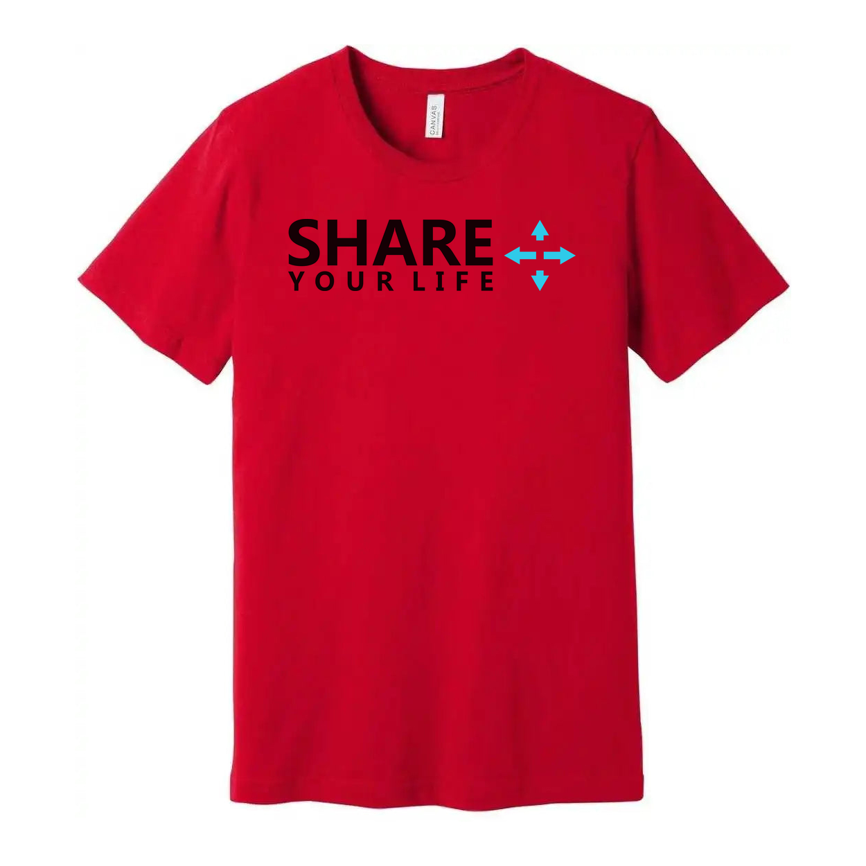 Share Your Life Christian Unisex Graphic Tee With Cross Arrow Design Short Sleeve