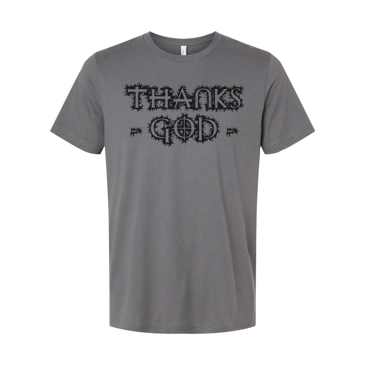 Christian Unisex Graphic Tee With Thank God Design And Thorny Lettering