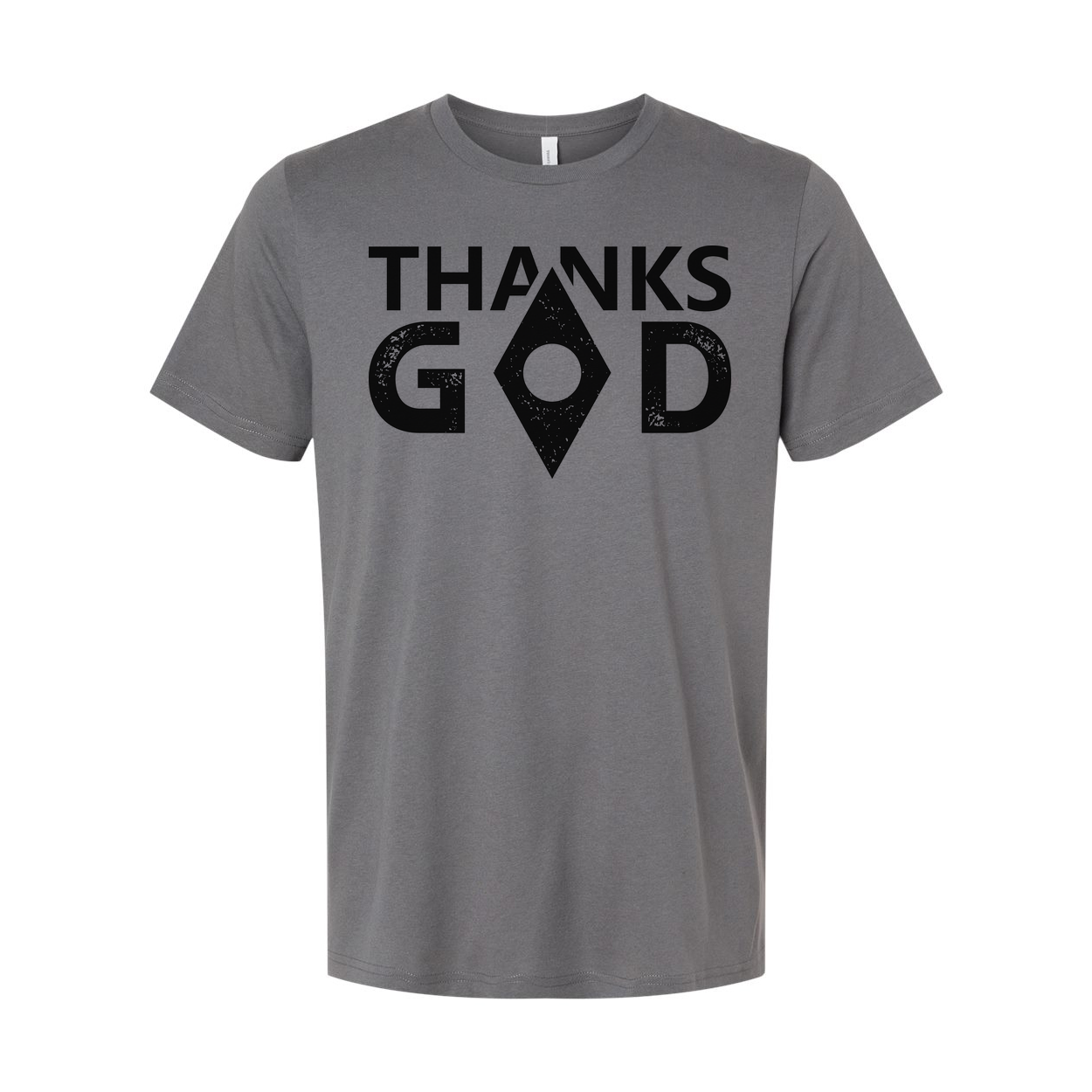 Thanks God Unisex Christian Graphic Tee With Diamond Emblem Short Sleeve Crewneck