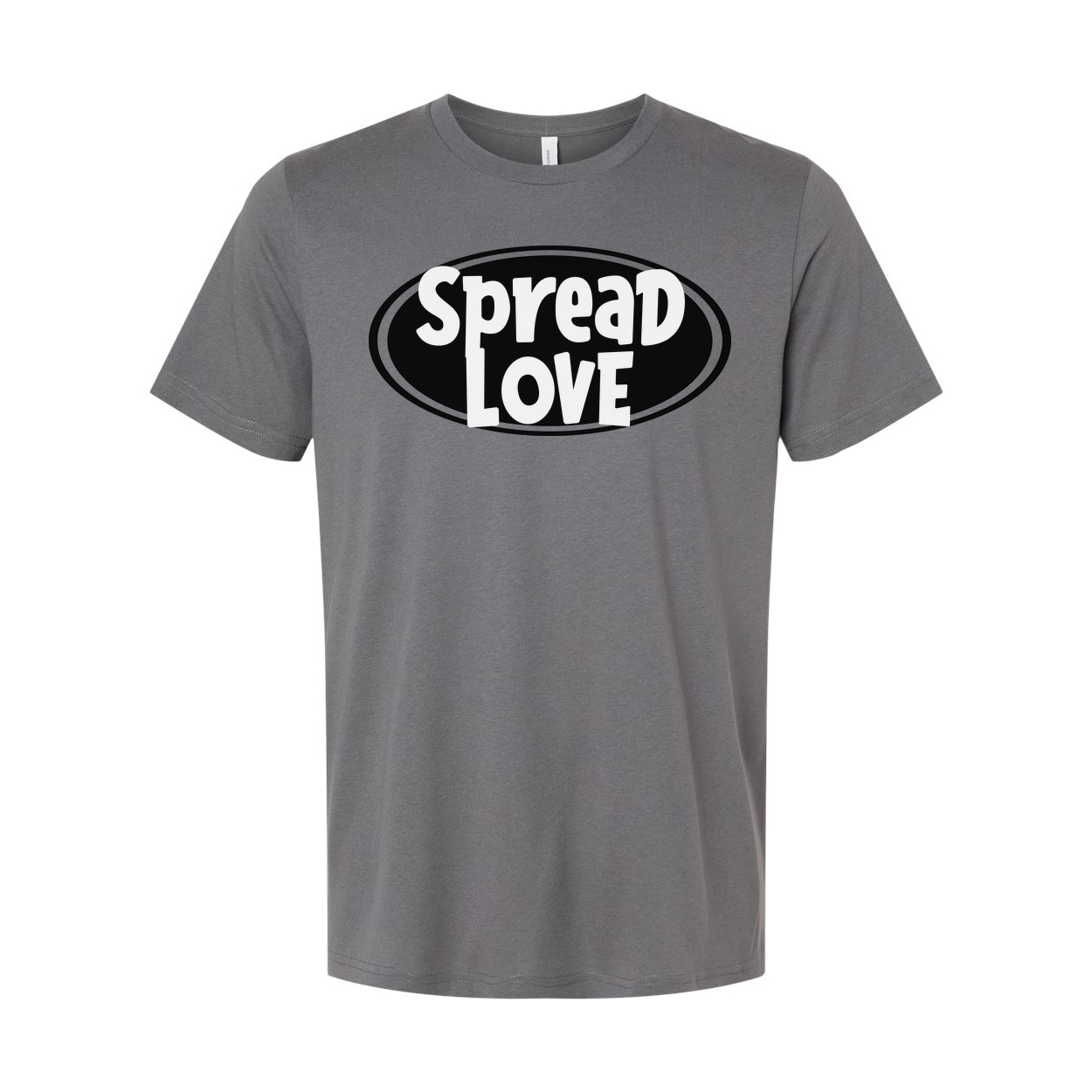 Spread Love Unisex Christian Graphic T Shirt With Positive Message And Oval Emblem