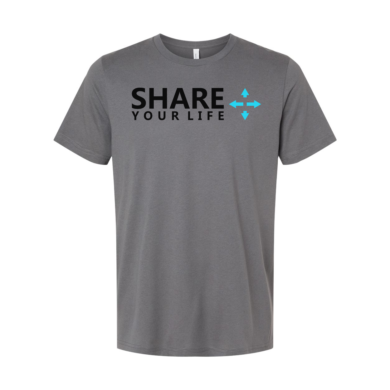 Share Your Life Christian Unisex Graphic Tee With Cross Arrow Design Short Sleeve