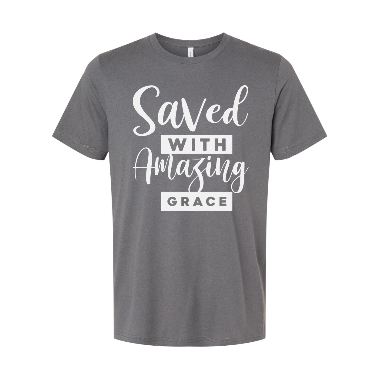 Saved With Amazing Grace Christian Unisex T Shirt Graphic Tee With Inspirational Scripture