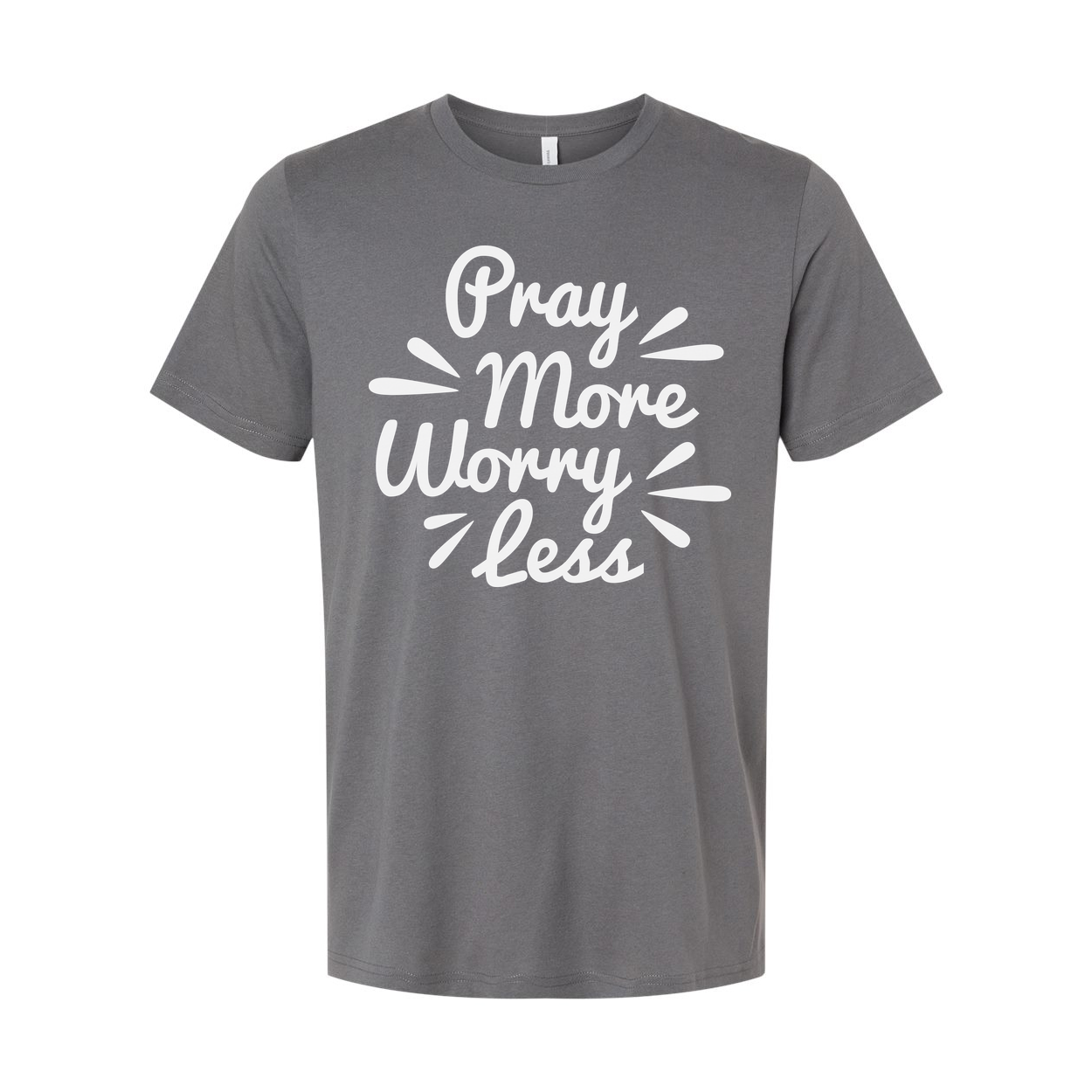 Unisex Christian Graphic Tee With Pray More Worry Less Message For Everyday Faith Wear