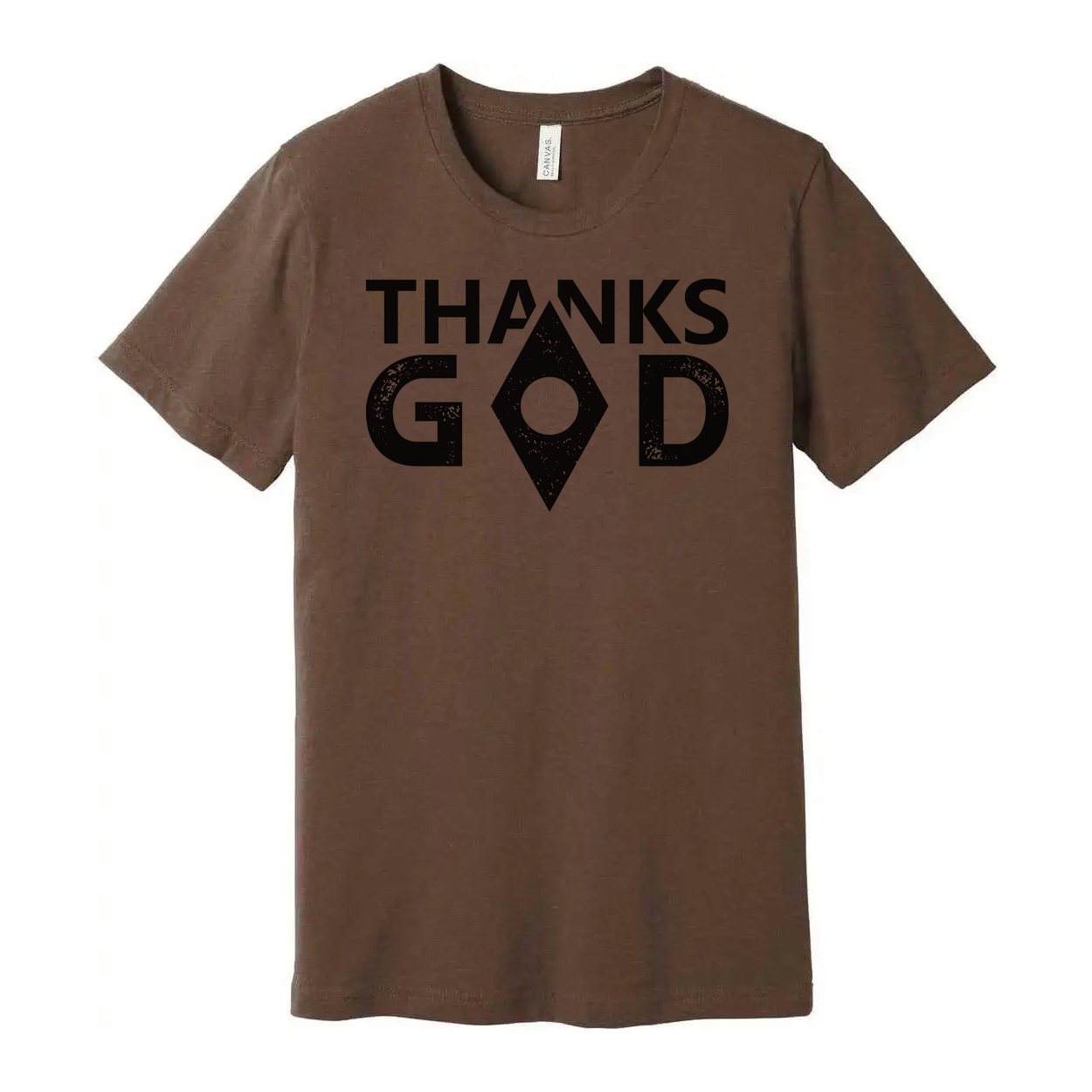 Thanks God Unisex Christian Graphic Tee With Diamond Emblem Short Sleeve Crewneck