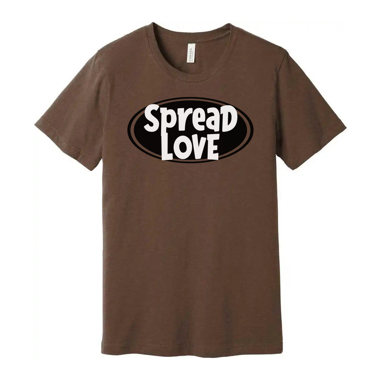 Spread Love Unisex Christian Graphic T Shirt With Positive Message And Oval Emblem