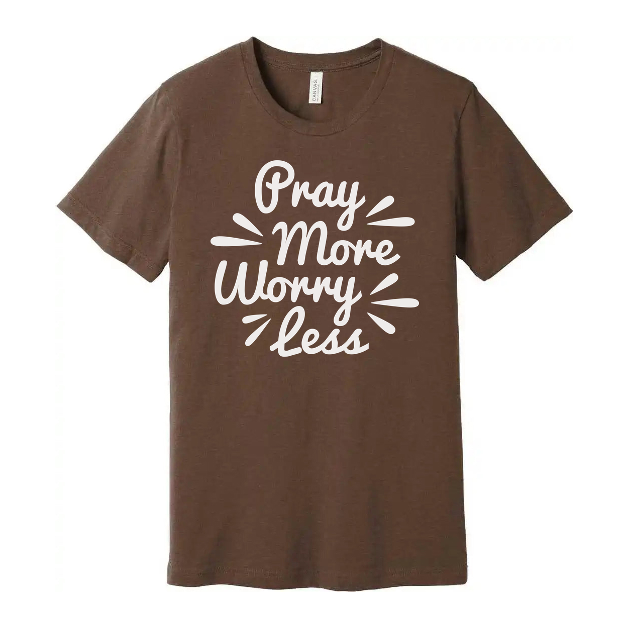 Unisex Christian Graphic Tee With Pray More Worry Less Message For Everyday Faith Wear