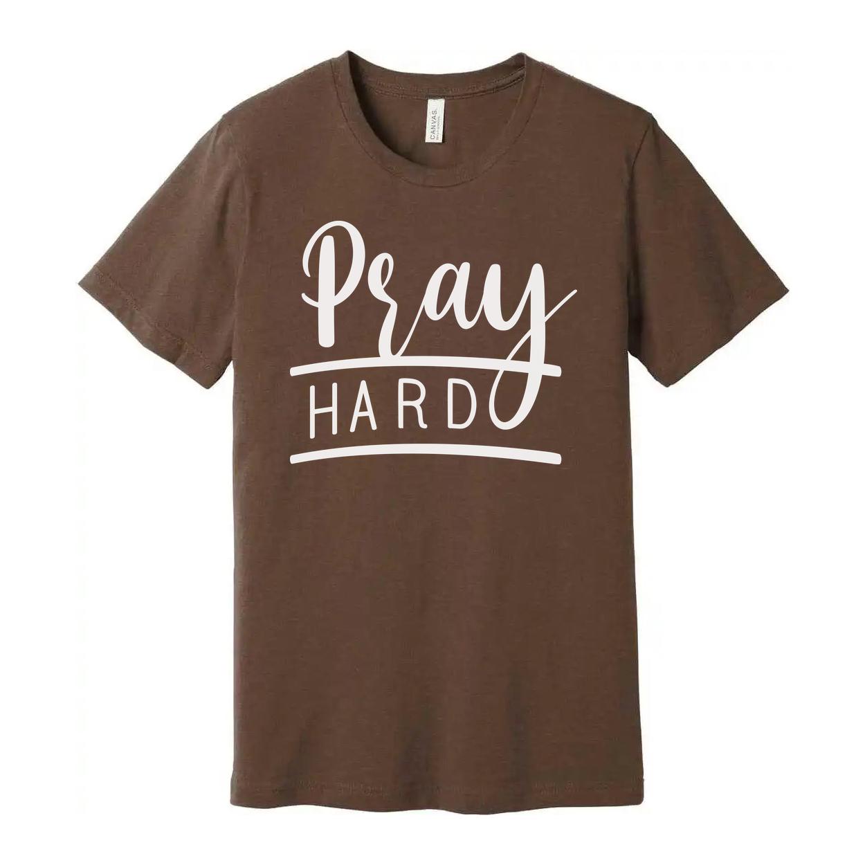 Pray Hard Graphic Tee For Christians Unisex Short Sleeve Shirt For Everyday Faith Wear