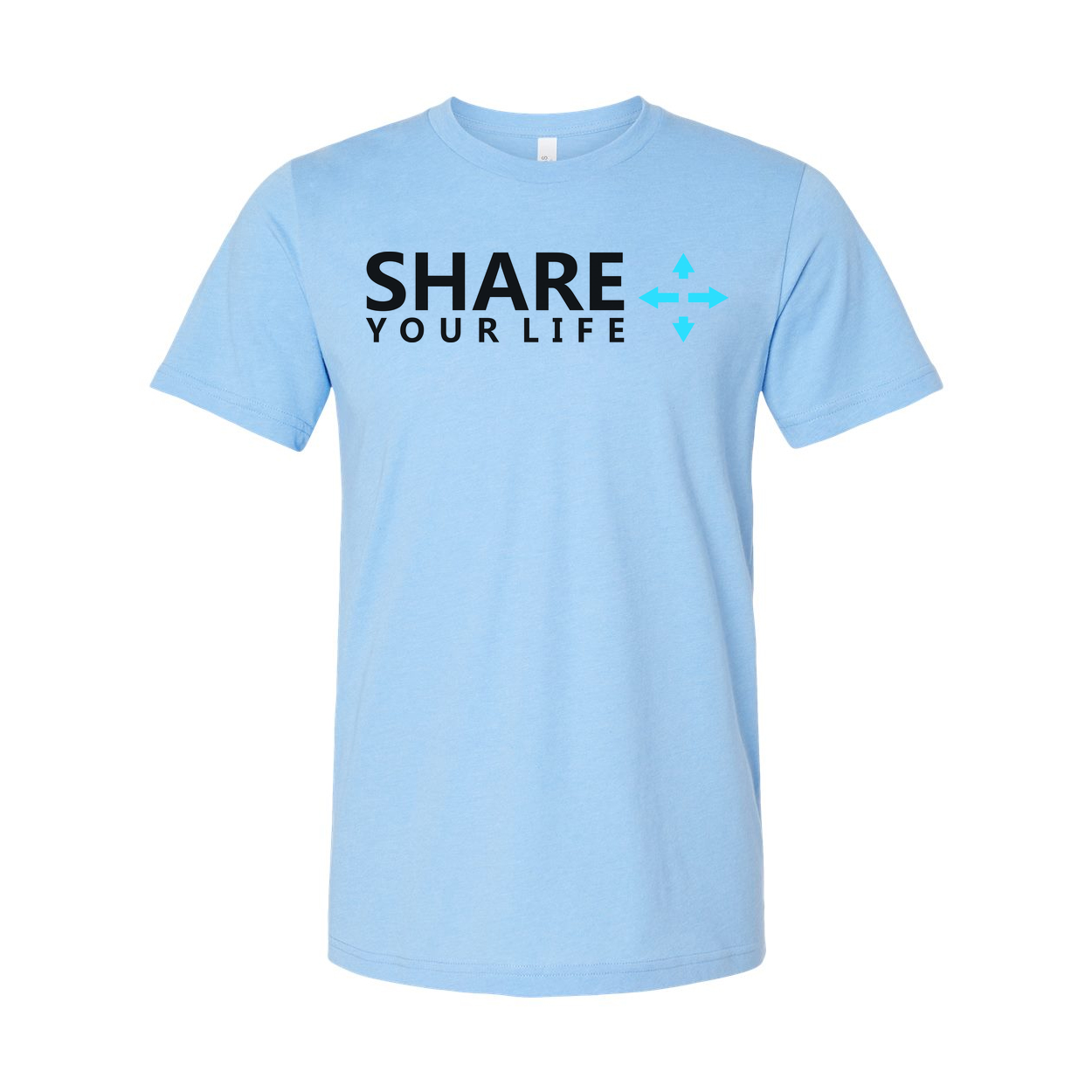 Share Your Life Christian Unisex Graphic Tee With Cross Arrow Design Short Sleeve