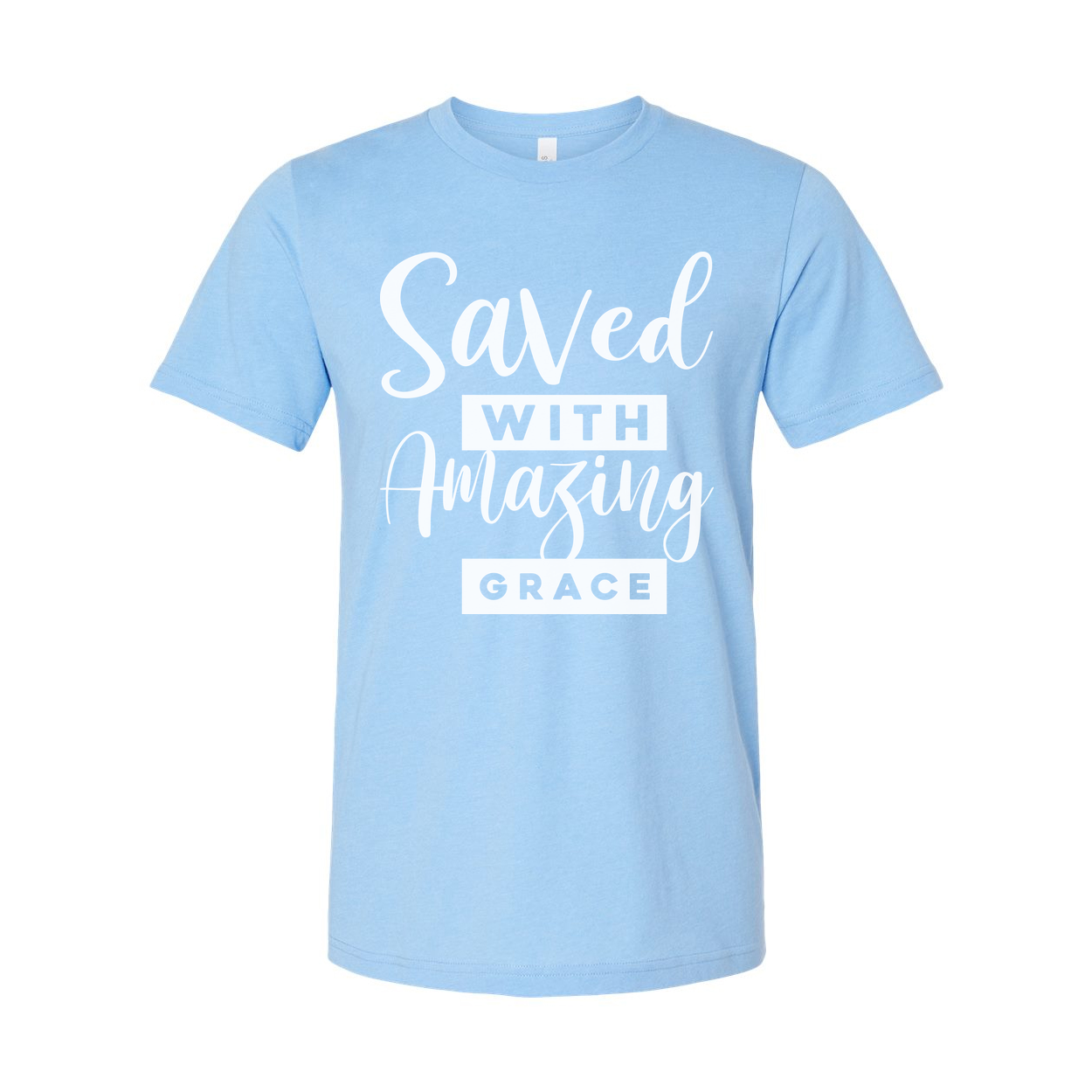Saved With Amazing Grace Christian Unisex T Shirt Graphic Tee With Inspirational Scripture
