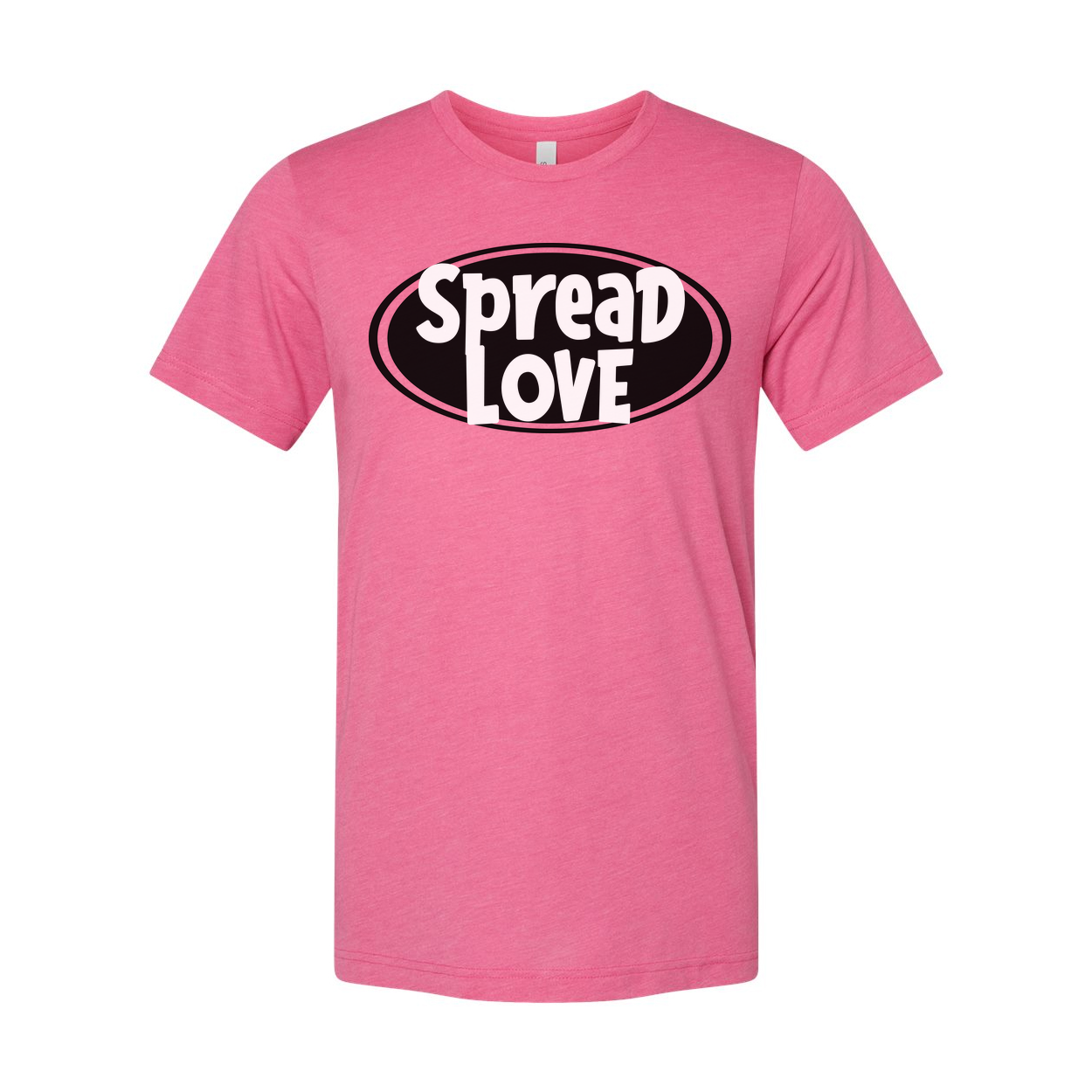 Spread Love Unisex Christian Graphic T Shirt With Positive Message And Oval Emblem