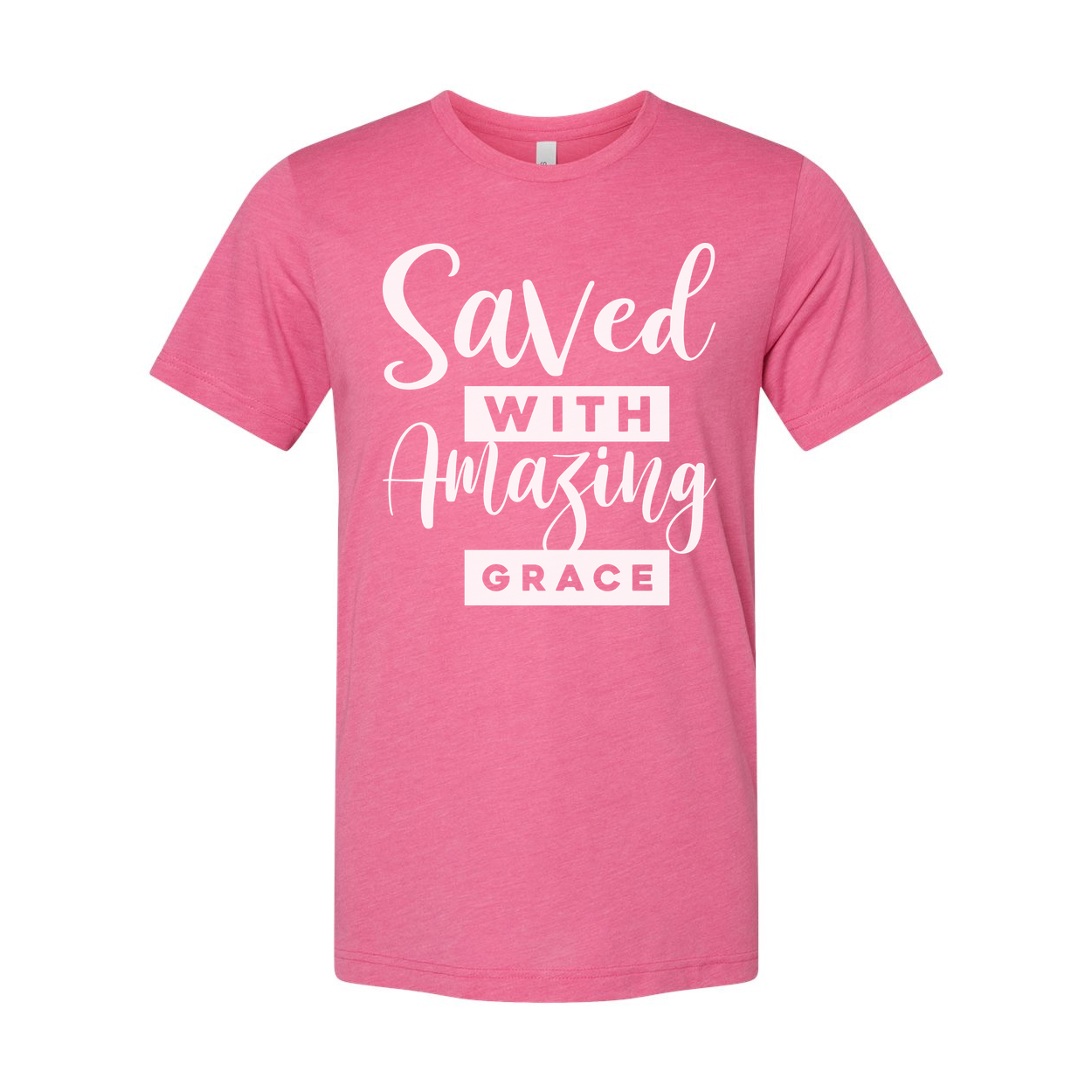 Saved With Amazing Grace Christian Unisex T Shirt Graphic Tee With Inspirational Scripture