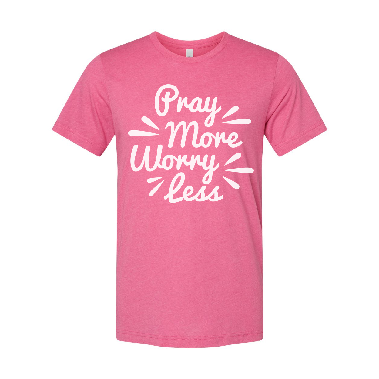 Unisex Christian Graphic Tee With Pray More Worry Less Message For Everyday Faith Wear