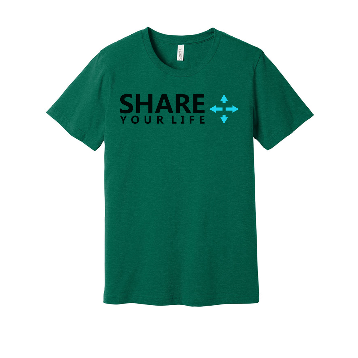 Share Your Life Christian Unisex Graphic Tee With Cross Arrow Design Short Sleeve