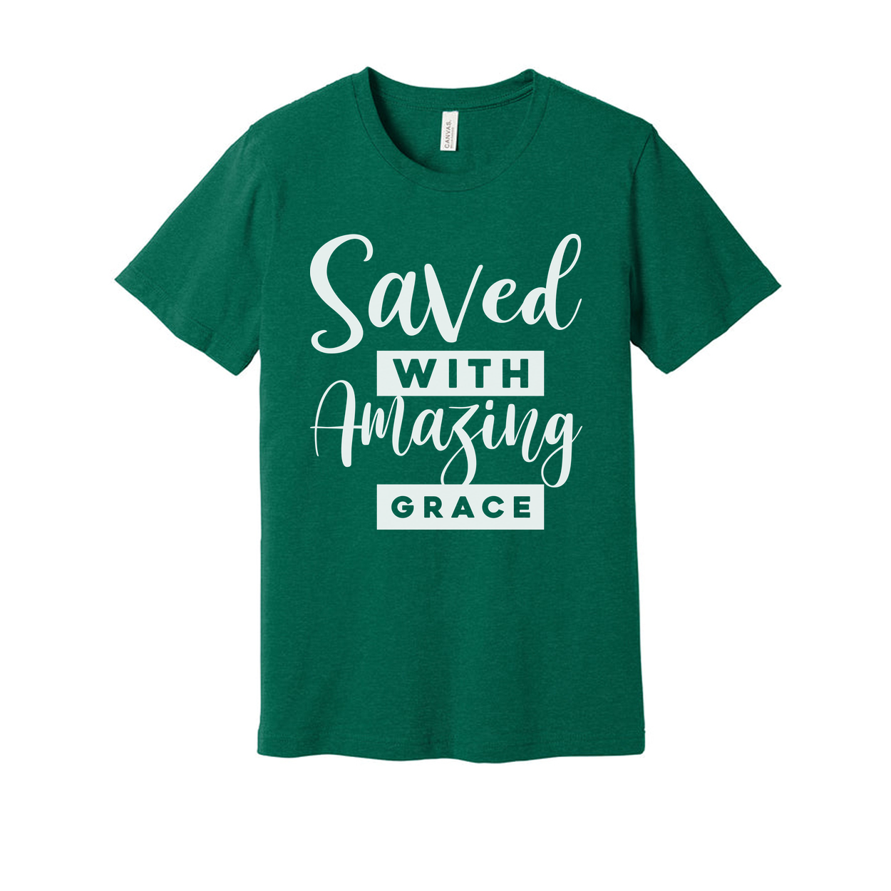 Saved With Amazing Grace Christian Unisex T Shirt Graphic Tee With Inspirational Scripture