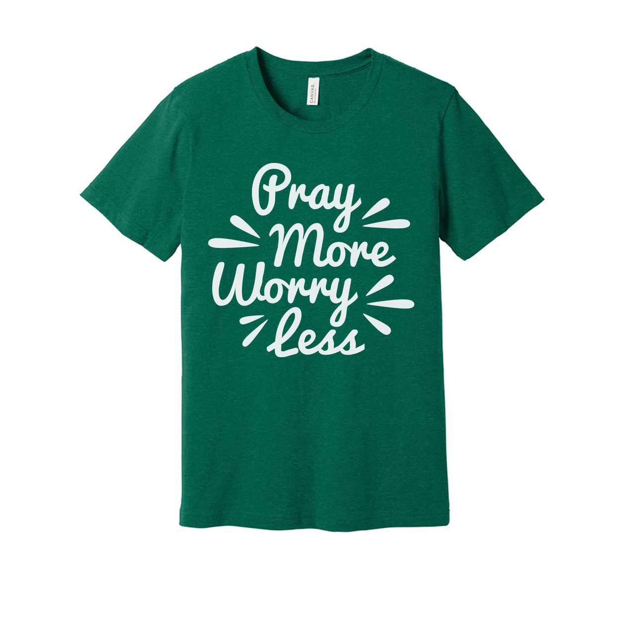 Unisex Christian Graphic Tee With Pray More Worry Less Message For Everyday Faith Wear