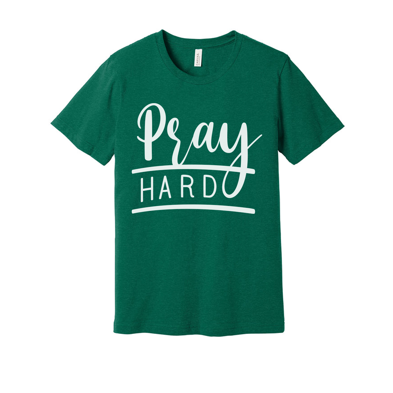Pray Hard Graphic Tee For Christians Unisex Short Sleeve Shirt For Everyday Faith Wear