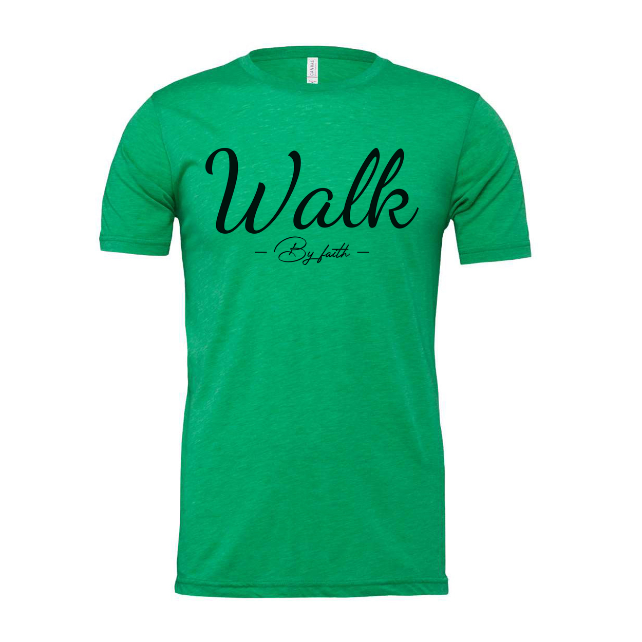 Walk By Faith Unisex Christian Tee Featuring Elegant Script Typography And Inspirational Message