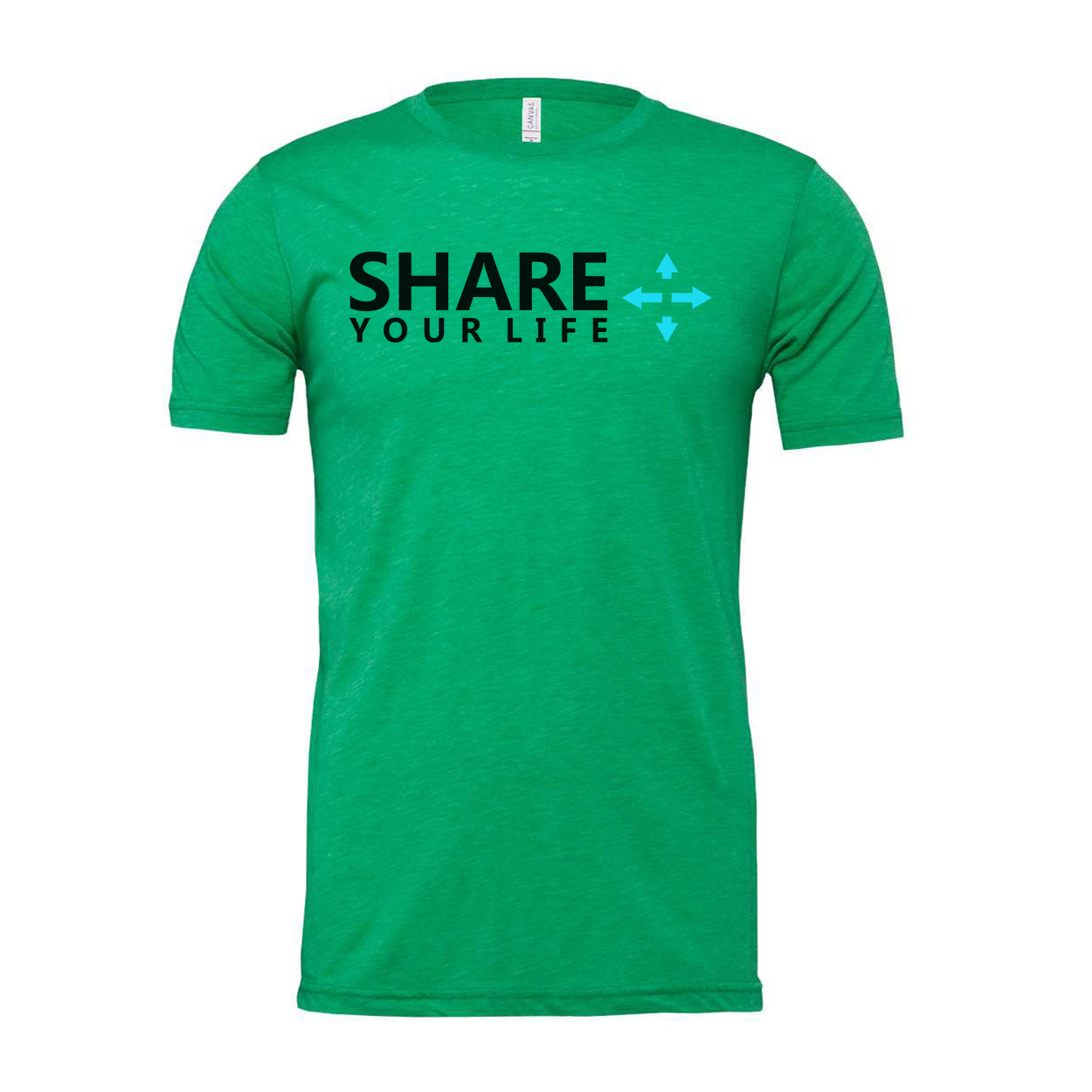 Share Your Life Christian Unisex Graphic Tee With Cross Arrow Design Short Sleeve