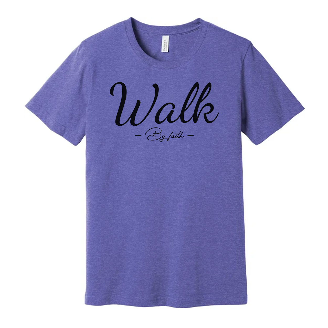 Walk By Faith Unisex Christian Tee Featuring Elegant Script Typography And Inspirational Message