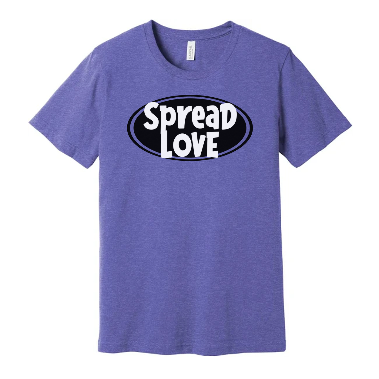 Spread Love Unisex Christian Graphic T Shirt With Positive Message And Oval Emblem