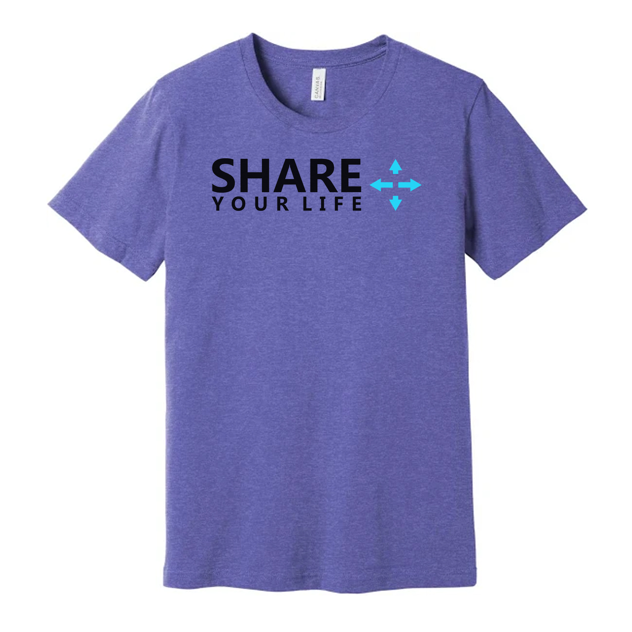 Share Your Life Christian Unisex Graphic Tee With Cross Arrow Design Short Sleeve
