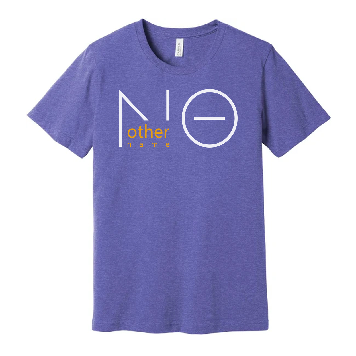 No Other Name Christian Unisex T Shirt With Minimalist Graphic Logo And Orange Text Accent