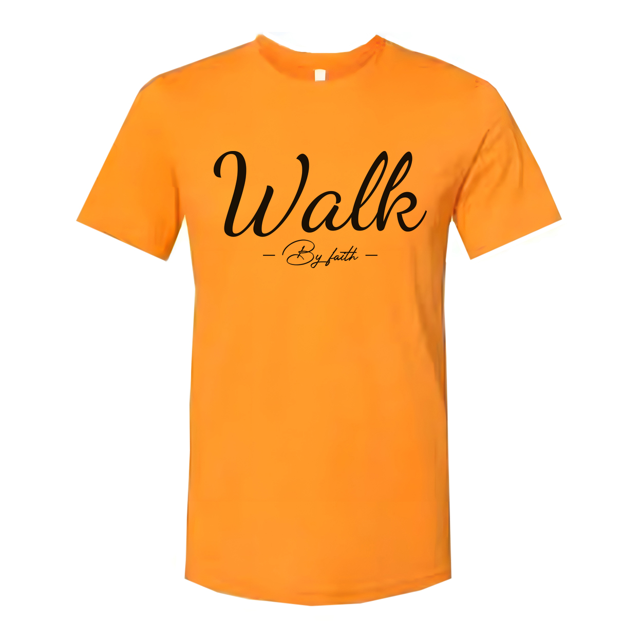 Walk By Faith Unisex Christian Tee Featuring Elegant Script Typography And Inspirational Message