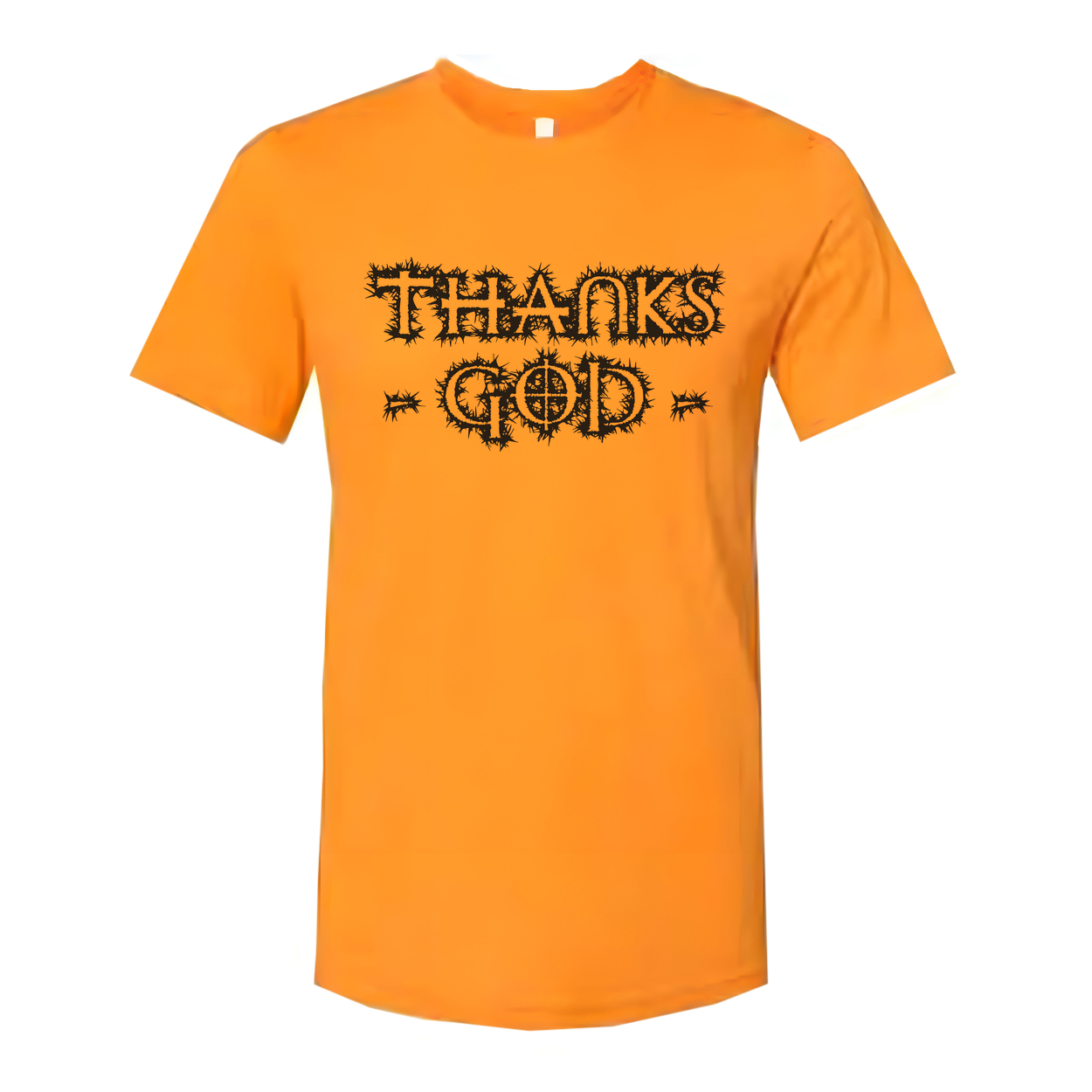 Christian Unisex Graphic Tee With Thank God Design And Thorny Lettering