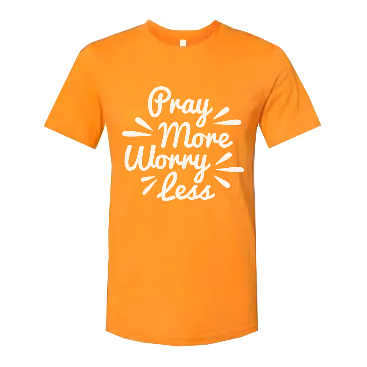 Unisex Christian Graphic Tee With Pray More Worry Less Message For Everyday Faith Wear