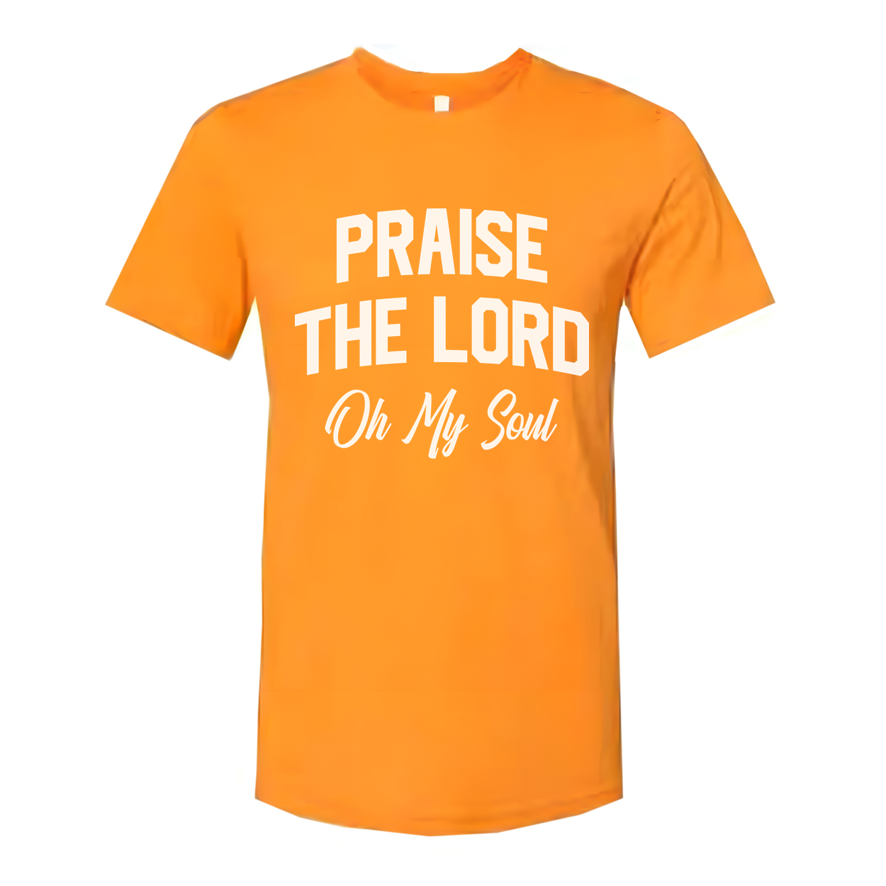 Christian Unisex Graphic Tee Featuring Praise The Lord On My Soul Design For Faith Based Apparel
